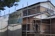 外壁塗装 鹿嶋市 トタンサイディング壁 塗装工事(足場設置)色ND342