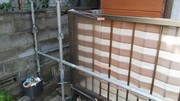 外壁塗装 水戸市 モルタルリシン掻き落し壁 塗装工事(養生)