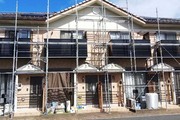 外壁塗装 那珂市アパート サイディング壁 塗装工事(仮設足場設置)