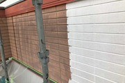 外壁塗装・屋根塗装 茨城県東海村 サイディング壁とコロニアル屋根の塗装工事(下塗りその2)