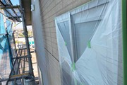 外壁塗装　下野市サイディングボード壁塗装（養生）