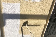 外壁塗装　桜川市　モルタル壁塗装（下塗り～中塗り） 