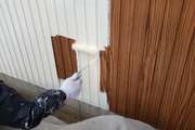 外壁屋根塗装　神栖市サイディングボード壁塗装（下塗り）