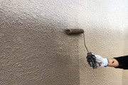外壁塗装　つくばみらい市モルタル壁塗装（中塗り～上塗り） 