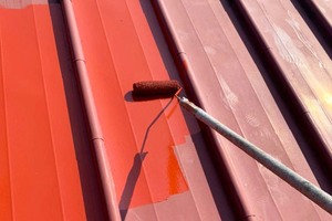 屋根塗装　矢祭町トタン壁塗装（洗浄～塗り）