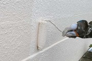 外壁屋根塗装　あきる野市　モルタル壁塗装（塀の塗り）