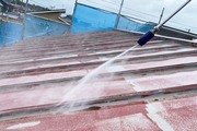 外壁屋根塗装　水戸市サイディングボード（足場、洗浄）