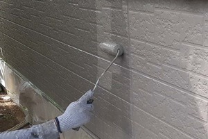 外壁塗装　鹿嶋市サイディングボード壁塗装（壁の塗り）