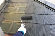 外壁屋根塗装　日立市モルタル塗装（屋根の塗り）