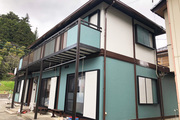 外壁屋根塗装　常陸太田　モルタル壁塗装（完工）