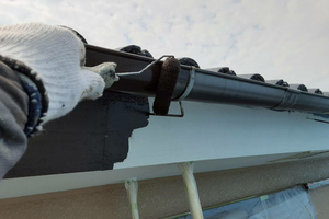 外壁屋根塗装　ひたちなか　モルタル壁塗装（付帯設備）