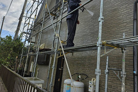  外壁塗装　茨城県鹿嶋市　スレート屋根塗装(洗浄)