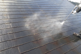 外壁・屋根塗装　茨城県那珂市　サイディング・スレート(洗浄)