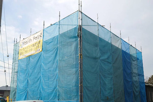 外壁塗装　茨城県日立市　サイディング壁塗装(足場)