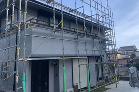 外壁塗装　茨城県美浦村　スレート屋根塗装(足場)