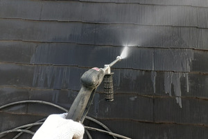 外壁塗装　茨城県美浦村　スレート屋根塗装(洗浄)