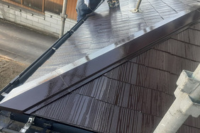 外壁塗装　茨城県美浦村　スレート屋根塗装(塗り)