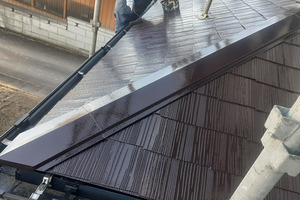 外壁塗装　茨城県美浦村　スレート屋根塗装(塗り)