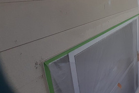  外壁・屋根塗装　茨城県つくば市　サイディング・スレート(養生)