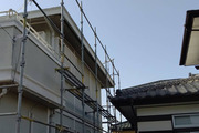 外壁・屋根塗装　茨城県東海村　サイディング壁・スレート屋根(足場)