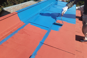 屋根塗装　栃木県那珂川町　トタン屋根塗装(塗り)