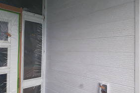 外壁・屋根塗装　茨城県水戸市　サイディング・スレート(養生)