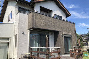 外壁塗装　茨城県ひたちなか市　サイディング壁塗装(施工前)