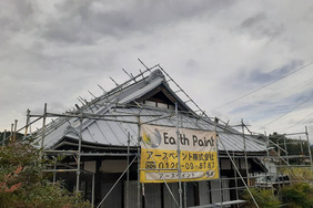 屋根塗装　福島県矢祭町　トタン屋根(足場）